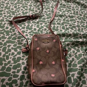Coach Brown and Pink Crossbody Bag